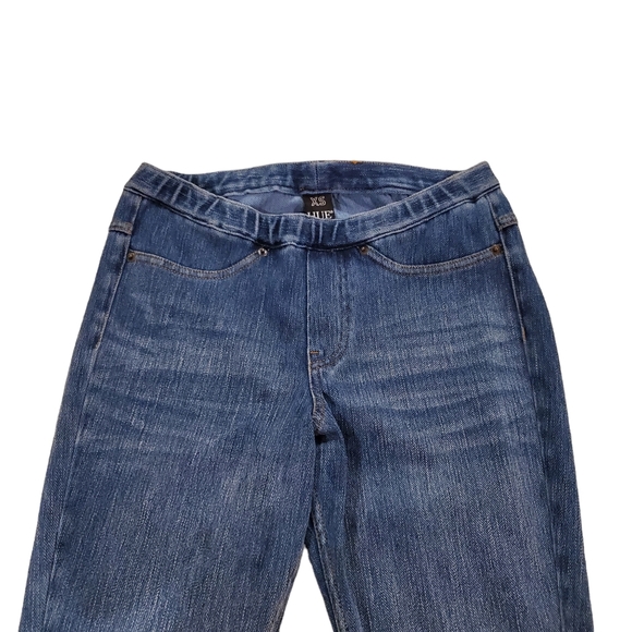 HUE Women's Solid Color Original Jeanz Denim Legging -Blue -Medium Wash Size XS - Picture 4 of 6